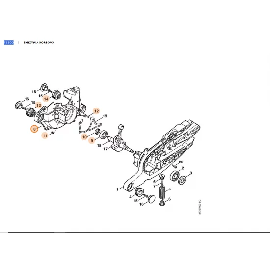 STIHL   Połówka skrzyni korbowej, strona wentylatora 4224 020 2606